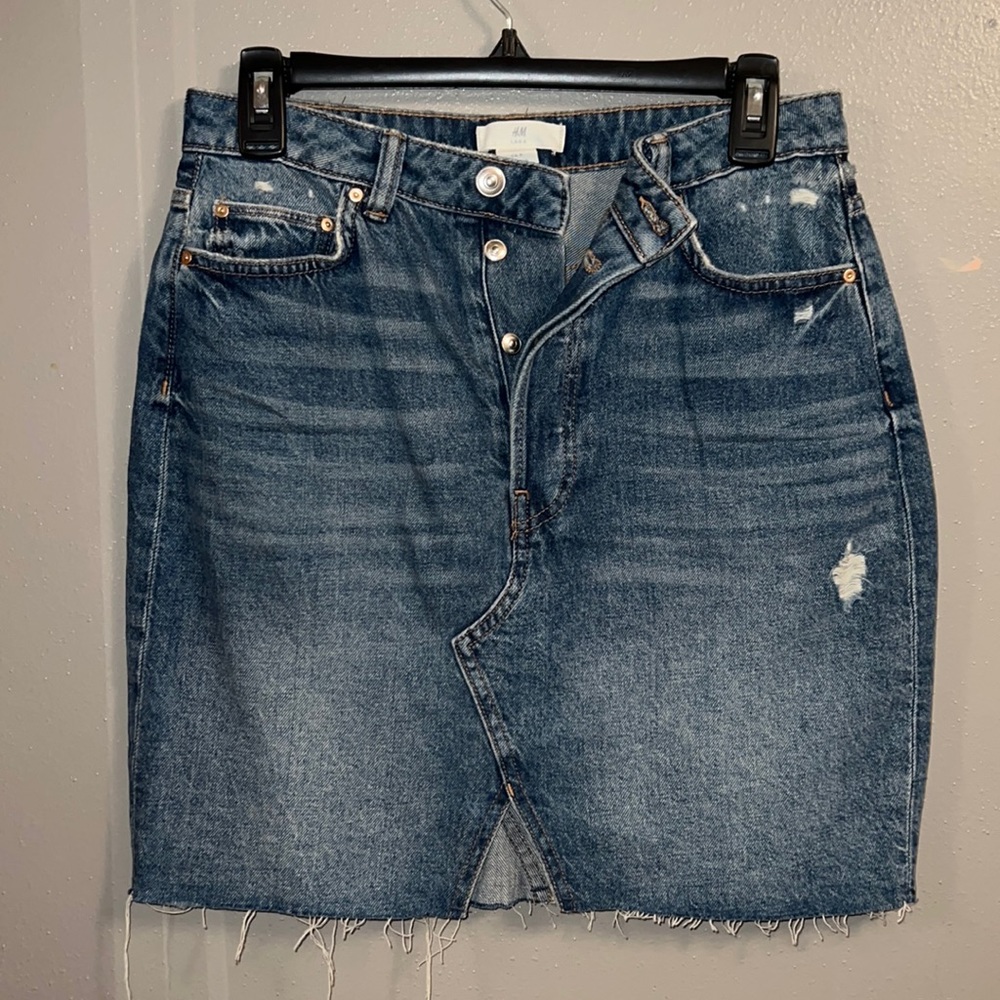 Denim H&M Buttoned Skirt